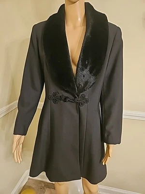 Together Women's Vintage Black Coat With Faux Fur Collar - Image 1 of 3