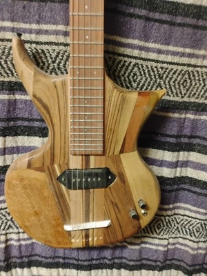 Right-hand Exotic Woods Electric  Guitar Wider Neck 24.5  Scale P-90 Pickup  - Image 1 of 4