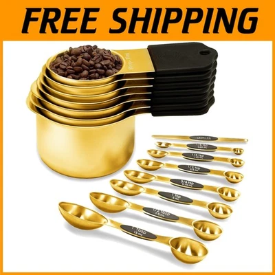 15-Piece Stainless Steel Magnetic Measuring Set - Image 1 of 4