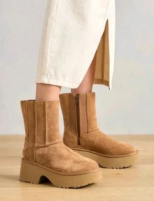 Botas UGG Clásicas Doble Costura Nuevas Alturas Gamuza Castaño Plataforma Talla 8 ~ 1158313 Foto 1 de 4