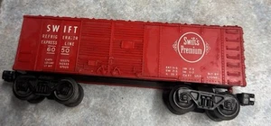 VINTAGE 1961 LIONEL #6050 SWIFT'S BOXCAR SAVINGS BANK WITH COIN SLOT, EXCELLENT - Picture 1 of 4