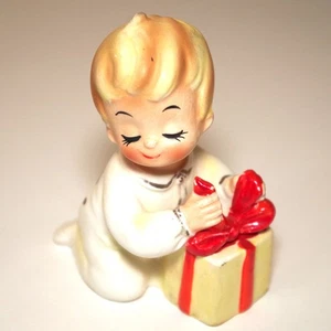 Vintage Josef Originals Baby Öffnung ein Geschenk nackter Boden - Bild 1 von 6