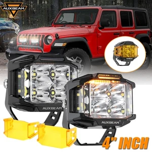 AUXBEAM 2pcs 4"INCH LED Work Lights Side Shooter DRL Spot For Dodge Ram 13-18 - Picture 1 of 12