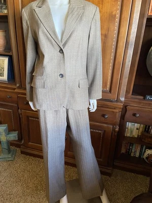 Traje pantalón Worthington de 2 piezas para mujer, rayas tweed, talla 16 Foto 1 de 4