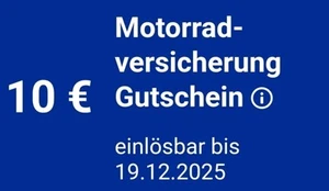 Check24 Motorradversicherung 10€ Gutscheincode Einlösbar bis 19.12.2025 - Bild 1 von 1