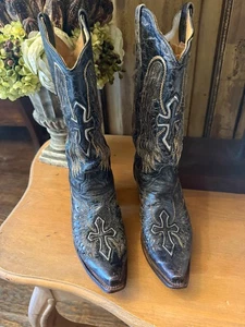 Corral Vintage A1967 Damen-Cowboystiefel Engelsflügel Kreuzeinlage Größe 9,5 M - Bild 1 von 8