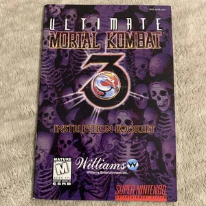 Ultimate Mortal Kombat 3 Super Nintendo SNES Instruction Manual Booklet ONLY - Picture 1 of 24