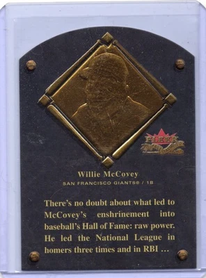 2002 Fleer Fall Classic Hall of Fame Plaques /1986 Willie McCovey #18HF HOF - Image 1 of 2