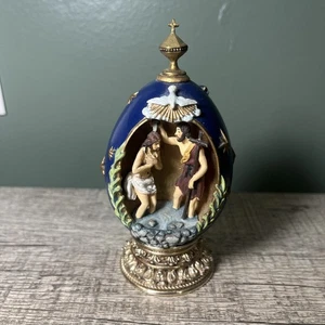 Casa de Fabergé El Bautismo La Casa de la Moneda Franklin Vida de Cristo Huevo Numerado - Imagen 1 de 5