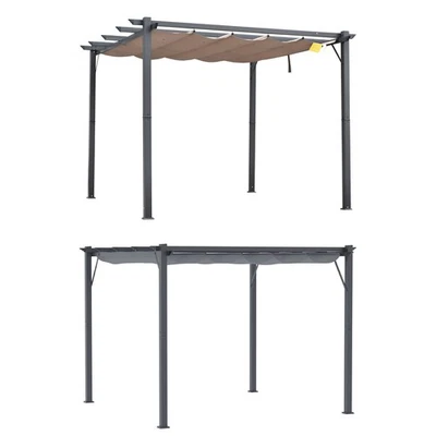 Pergola mit Schiebedach Pavillon Terrassenüberdachung Garten Alu 3x3m - Bild 1 von 3