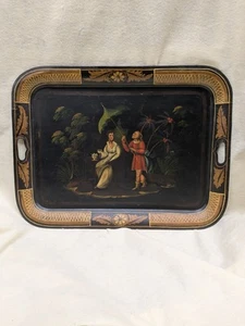Antique C.1820 English Toleware Tray Regency Chinoiserie Tray 26" x 19.5" - Picture 1 of 6