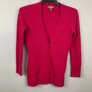 Just Cashmere by Forte Cardigan Womens Small Pink V-Neck Button Up Sweater - Picture 1 of 11