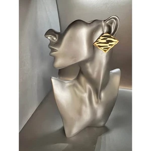 Vintage handgefertigte bemalte Keramik Zebra Ohrstecker - Bild 1 von 6