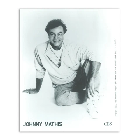 Johnny Mathis - Autograph - Signed Black and White Photograph Cover