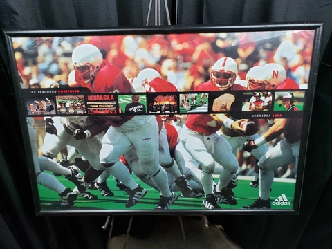 Vintage Nebraska Huskers Football 1998 Tom Osborne Tribute Poster Adidas-Framed Cover