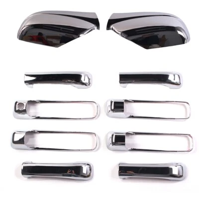 Full Mirror Cover Cap W/ Door Handle Covers Fits 2005-2010 Jeep Grand Cherokee Foto 1 de 4