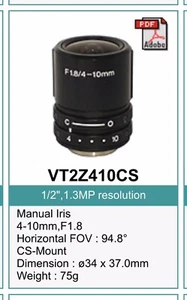 VT2Z410CS CCTV Lens 4-10mm Manual Iris 1.3MP 1/2” F1.8 CS 4 Security Camera NEW! - Picture 1 of 8