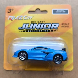 CHEVROLET CORVETTE Z06 BLUE RMZ City 1/64 car scale matchbox hotwheels size - Picture 1 of 1