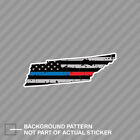 Distressed Thin Blue Red Line Tennessee State Shaped Subdued Us Flag Sticker