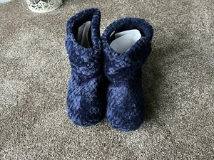 Debenhams Herren blau superweich gestrickt Chenille Stiefel Hausschuhe L 11-12 - Bild 1 von 3