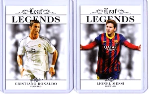 "2" CRISTIANO RONALDO & LIONEL MESSI 2017 LEAF LEGENDS SOCCER CARD LOT! "NEUWERTIG" - Bild 1 von 2