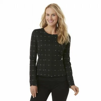 Cardigã feminino jaqueta sem colarinho Covington tamanho P NOVO - Imagem 1 de 3