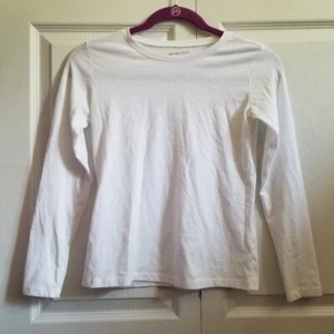 Girl's T-shirt 14 White Long Sleeve - Picture 1 of 3