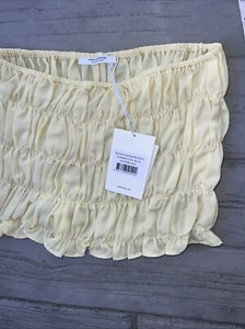 Peppermayo Mini Shorts Yellow Women's Size Medium Large US 8 NWT Hot Pants - Picture 1 of 7