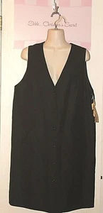 NWT HARVE BENARD HOLTZMAN Dress Black Linen/Rayon Lined Petite Sz 12P - Picture 1 of 6