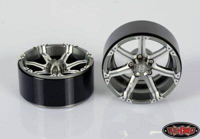 RC4WD ZW0170 Dick Cepek Gun Metal 7 Spoke 2.2 Internal Beadlock Wheels RC TRX4 - Immagine 1 di 4