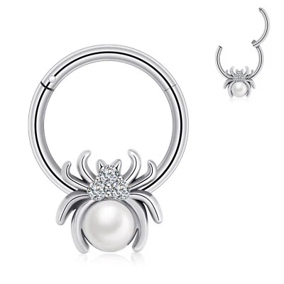 Pendientes de aro Daith con bisagras de acero multiestilo 16G segmento nariz anillo tabique clicker Foto 1 de 4