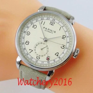 Mechanical Watch Parnis 42mm GMT Silver Case Automatic Luxury Precision Style - Picture 1 of 8