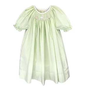 Petit Ami Lime Green Check Easter Bunny Smocked Dress Set 6 9 12 18 24 Months - Picture 1 of 1