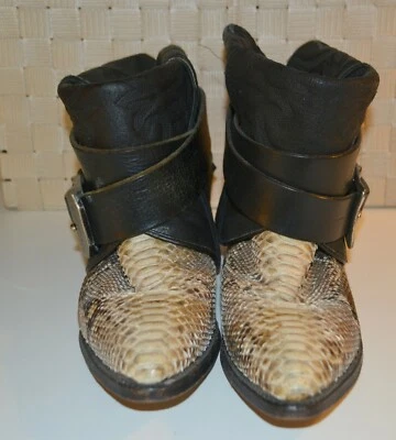 Abilene, Piel de Serpiente, Cuero, Botas de Vaquero, 7 1/2, Rediseñadas, Ven L@@K! Único Foto 1 de 4