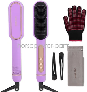 Negative Ionic Hair Straightener Brush 9 Temp, 30s Fast Heating with LED Display - Picture 1 of 7