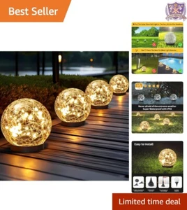 Solar Globe Lights Glass 4 Inch Waterproof Outdoor Garden Decor Yard Ambiance - Picture 1 of 7