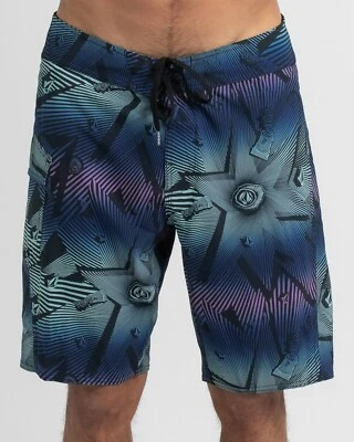 Volcom Men's Manic Smokey Blue  19" Stretch Board Shorts - A0802100 - Image 1 of 4