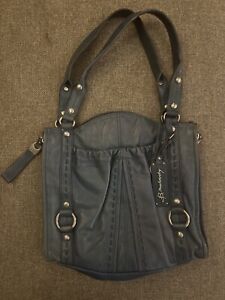 B.MAKOWSKY Leather Hobo Handbag Multi Pocket Bag Purse