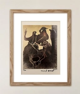 -ORIGINAL M. ERNST SIGNED AND FRAMED PRINT + COA AND APPRAISAL FOR $ 3,500 USD-. - Picture 1 of 13