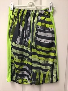 Nike Dri-Fit Boys Girls Athletic Shorts Neon Green Gray Size Large 11” 509 - Picture 1 of 7