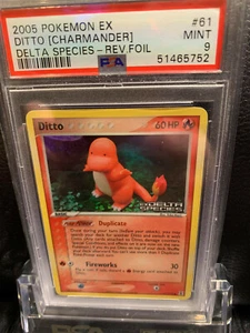 PSA 9 Reverse Holo Ditto (Charmander) Carta Pokémon EX Delta Species 61/113 - Foto 1 di 2