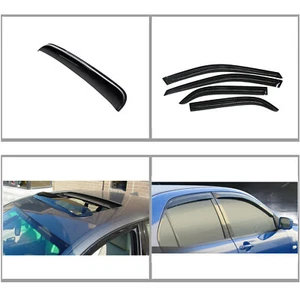 Smoke Window Guards+Sun/Moon Roof Vent Visors For 98-02 Accord 4-Door Sedan 5pc - Picture 1 of 9