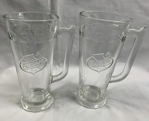 2 Vintage Falstaff Bierkrüge klar geprägtes Logo 14 Unzen - Bild 1 von 5