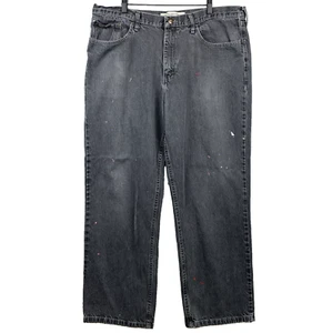 LEE Jeans Mens Size 38 x 30 Grey Denim Relaxed Straight Distressed Casual Grunge - Picture 1 of 21