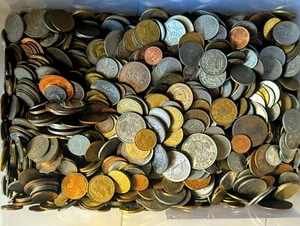 100 g HANDFUL LOT / RANDOM COIN / JOB LOT PRE-DECIMAL PRE-EURO AND WORLD COIN - Picture 1 of 10