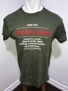 T-shirt JRS Enterprises Real VINTAGE verde Natl’ Grd 1984 USA multipli NOS LEGGI - Foto 1 di 17