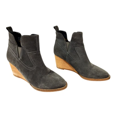 Blondo Wedge Bootie 7M Womens Irving Chelsea Waterproof Gray Suede Leather READ - Image 1 of 4