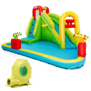 Outdoor Inflatable Splash Water Bounce House Jump Slide w/480W Blower Kids Gift - Picture 1 of 9