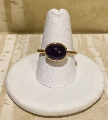 Anillo Sundance Catálogo Oro Vermeil Ovalado Piedra Amatista con Labio Talla 8 Foto 1 de 4