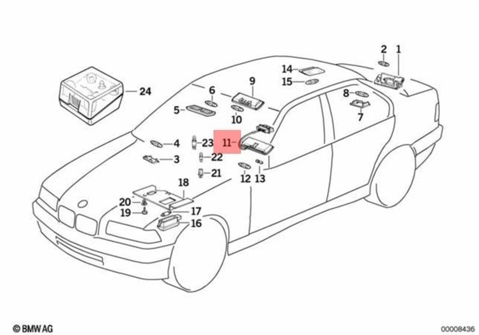 LUZ INTERIOR Y LUZ DE LECTURA ORIGINAL BMW Z3 E36 318i 320i 323i 63318357865 Foto 1 de 1